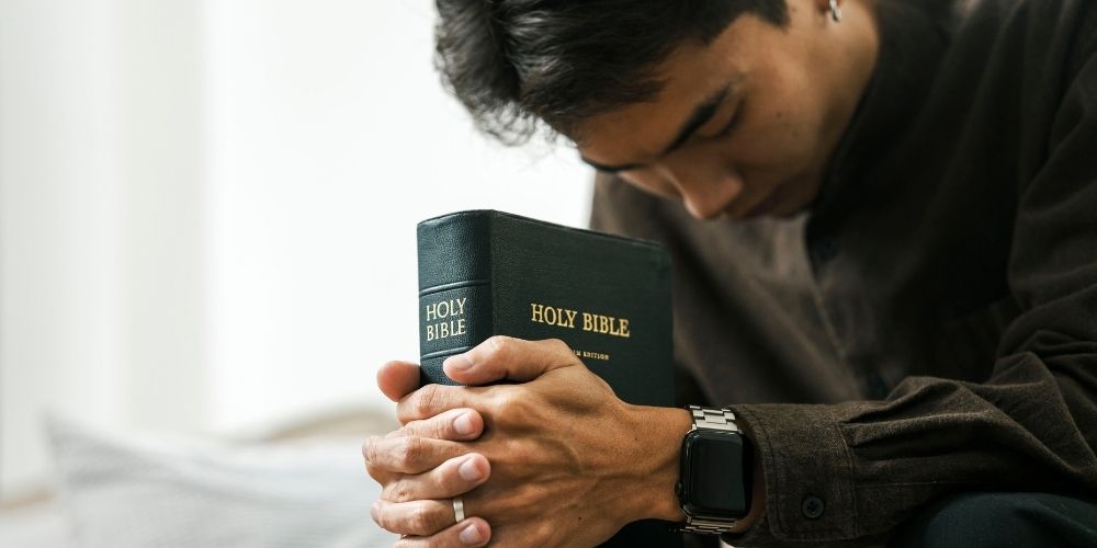 A man praying.